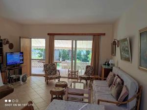 TV a/nebo společenská místnost v ubytování Seaside villa in Eretria