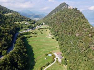 an aerial view of a valley with a mountain at Borgo Paradiso in Tignale