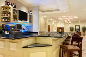 a bar in a hotel with chairs and a counter at Hilton Garden Inn Cartersville in Cartersville