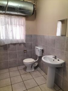a bathroom with a toilet and a sink at Despatch Self Catering Apartments in Despatch +9 photos