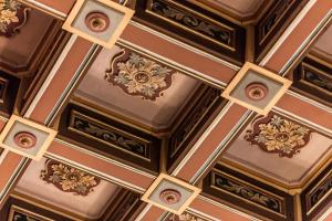 an ornate coffered ceiling in a building at Domus Zamittello in Valletta