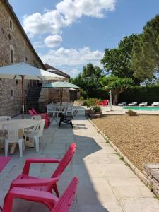 Bazén v ubytovaní Ardèche chambres d hôtes près de Vallon pont d Arc alebo v jeho blízkosti