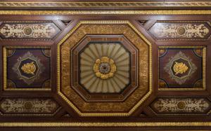 an ornate coffered ceiling in a building at Amway Grand Plaza Hotel, Curio Collection by Hilton in Grand Rapids