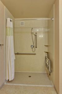 y baño con ducha y cortina de ducha. en Hampton Inn & Suites Sacramento-Airport-Natomas, en Sacramento