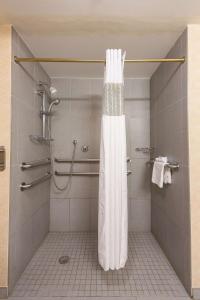 a shower with a shower curtain in a bathroom at Hampton Inn and Suites Parsippany/North in Parsippany