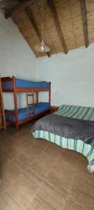 1 Schlafzimmer mit 2 Betten und einer Decke in der Unterkunft Cabañitas EL REPOSO HUMAHUACA in Humahuaca