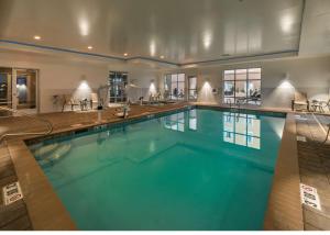 a large swimming pool in a hotel room at Hampton Inn & Suites - Reno West, NV in Reno