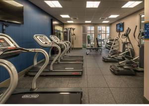 un gimnasio con varias cintas de correr y máquinas cardiovasculares en Hampton Inn & Suites - Reno West, NV, en Reno