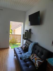 Posedenie v ubytovaní Ferienwohnung mit Pool an der Apfelstraße