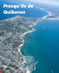 an aerial view of a city and the ocean at Mobilhomes Quiberon Camping Conguel - Bord de Mer in Quiberon