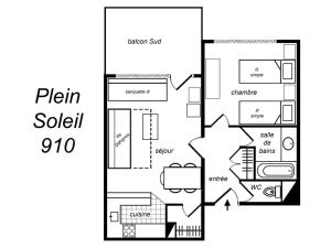 Appartement Méribel, 2 pièces, 5 personnes - FR-1-182-119の見取り図または間取り図