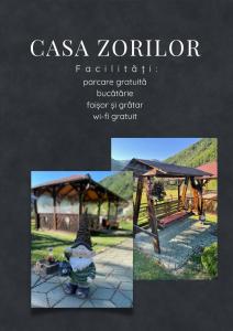 a collage of pictures of a gazebo at Casa Zorilor in Şugag