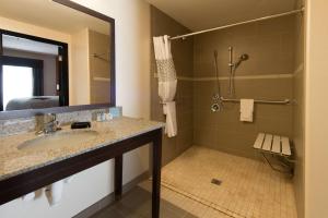 uma casa de banho com um lavatório e um chuveiro em Hampton Inn & Suites Albuquerque North/I-25 em Albuquerque