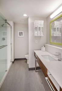 a bathroom with a sink and a toilet at Hampton Inn Hastings in Hastings