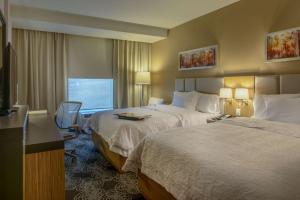 Hampton Inn Zacatecas في زاكاتيكاس: غرفه فندقيه سريرين وتلفزيون