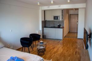 Kuchyň nebo kuchyňský kout v ubytování Harmony Studio Apartment