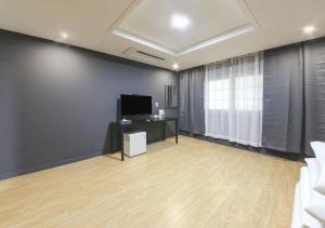 TV a/nebo společenská místnost v ubytování Jeju Parkside Tourist Hotel