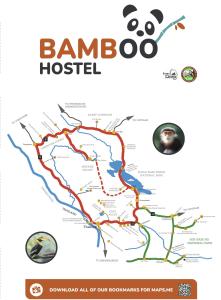 une carte du bandožikiikiikioluluoluluoluluulu dans l'établissement Bamboo Hostel, à Thakhek