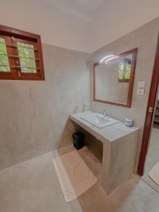 希卡杜瓦的住宿－Easy Living，一间带水槽和镜子的浴室