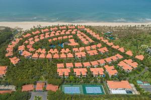 an aerial view of a resort near the beach at Abogo Resort Villa Beach Premium in Da Nang