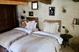 Ένα ή περισσότερα κρεβάτια σε δωμάτιο στο Chalet mountain and dog friendly hot tub