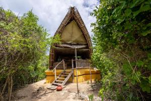 Chumbe Island Coral Park في Mbweni: مبنى صغير وسط غابة