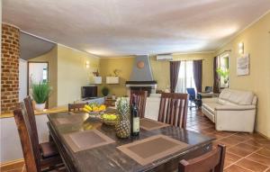 cocina y sala de estar con mesa y sofá en Villa Celine Istria, en Radetići