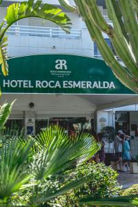a hotel roza esmeralda sign in front of a building at AR Roca Esmeralda & SPA Hotel in Calpe