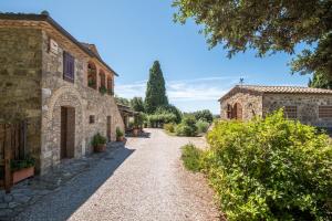 a path leading to a house in a vineyard at Glicine Apartment Podere Giardino in Montalcino