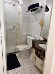 Um banheiro em Flat Vila Olímpia ao lado do Shopping