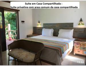 מיטה או מיטות בחדר ב-Casa Verde Apart - Aptos e Casa Residencial