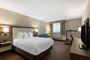 a hotel room with a large bed and a television at Best Western Halton Hills in Georgetown