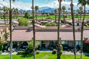 an aerial view of a house with palm trees at VY236 - Sunny Palm in Palm Desert