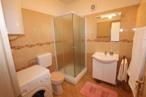 a bathroom with a shower and a toilet and a sink at Apartment in Silo/Insel Krk 13582 in Šilo