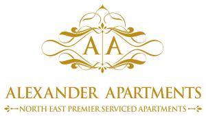 a and a handwriting signature logo for aventh east premier serviced apartments at Alexander Apartments South Shields 3 in South Shields