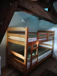 格霍皮耶的住宿－Chambres chez l habitant près de Vallon pont d Arc，客房内的一套双层床