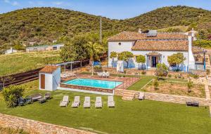 an aerial view of a house with a swimming pool at EL PAISANO in Prado del Rey