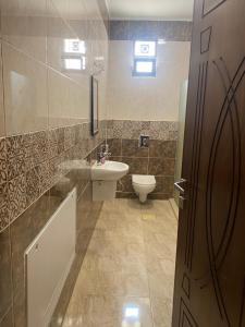 een badkamer met een toilet en een wastafel bij Darkum Apartment in Wadi Musa