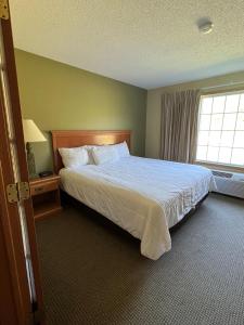 Un dormitorio con una cama grande y una ventana en Country Inn Walker, en Walker