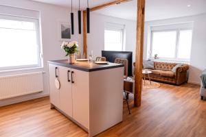 Posezení v ubytování Exklusives Apartment in bester Lage in TBB