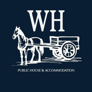 een teken met een paard dat een wagen trekt bij The White Horse in Linslade