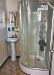 Koupelna v ubytování Hostal Triwe