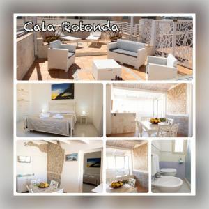 eine Collage mit vier Bildern eines Zimmers in der Unterkunft CALA ROTONDA Appartamento in centro in Favignana