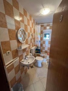 a bathroom with a sink and a toilet at Apartments Edina in Pag