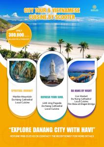 a flyer for a city tour and wellness course by seafarer at SeaColor Beachstay Danang Hotel by Haviland in Da Nang