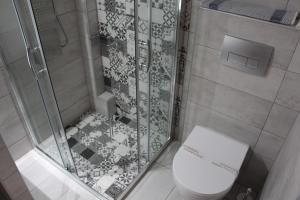 スカラ・ソティロスにあるStudios Chrissiのバスルーム(シャワー、トイレ付)