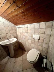 a bathroom with a toilet and a sink at Casa Victoria - Bellagio in Bellagio