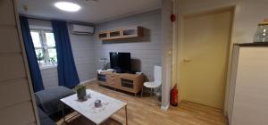 TV a/nebo společenská místnost v ubytování Damveien 1-Apartment