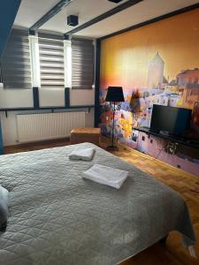 Postel nebo postele na pokoji v ubytování MM Apartman