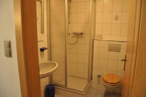 Koupelna v ubytování Hotel Martina
